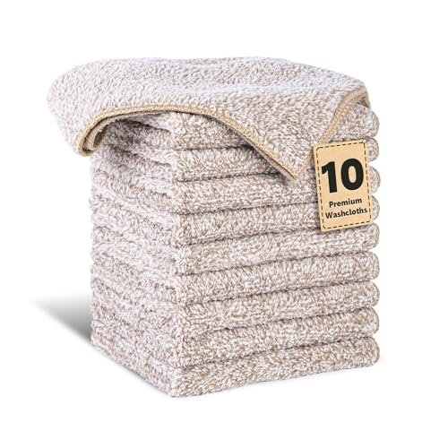 10 Pack Premium Washcloths, Highly Absorbent and Super Soft.