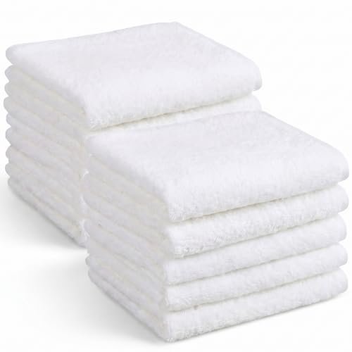 CrystalSylara 10 Pack 100% Cotton Fingertip Towels for...