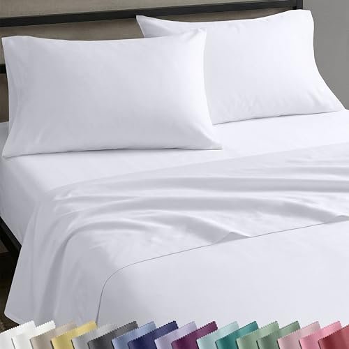 Soft Natural 100% Cotton Sateen Queen Sheets, 4 Pc Bright