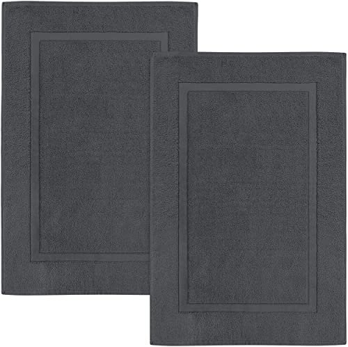 Utopia Towels Cotton Bath Mat, 21x34 in, 2 Pack, Grey