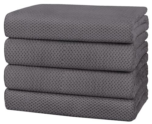HOMEXCEL 4PK Bath Towel Set, 30x60 in, highly absorbent.