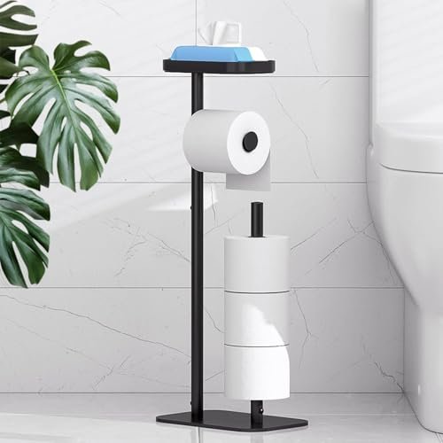 Kitsure Metal Toilet Paper Holder Free Standing, Medium,...