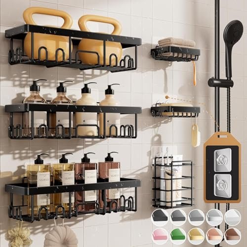 Veken Shower Caddy 6-Pack, Bathroom Organizers and Storage...