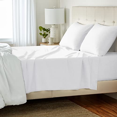 Amazon Basics 4 Piece Comfortable Cotton Jersey Bed Sheet...