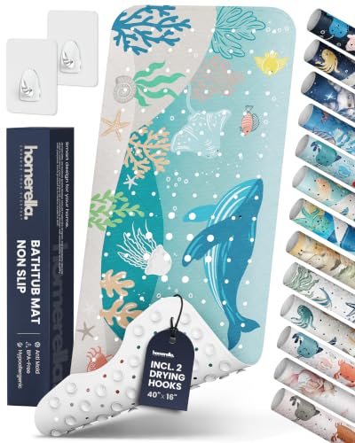 homerella Bathtub Mat Non-Slip Kids 39.3 x 15.7 baby...