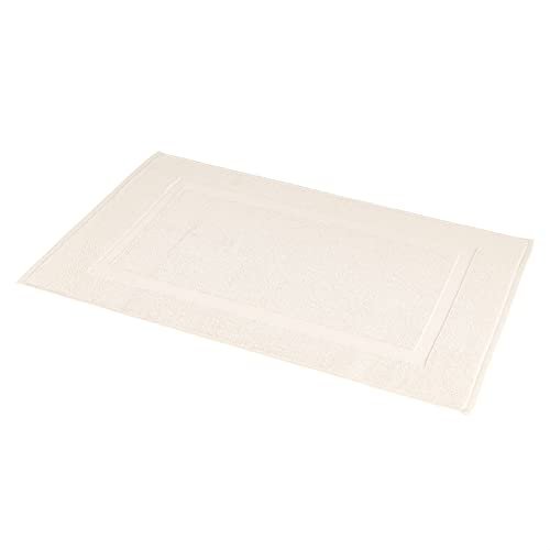 Amazon Basics Banded Bathroom Bath Rug Mat, washable cream...
