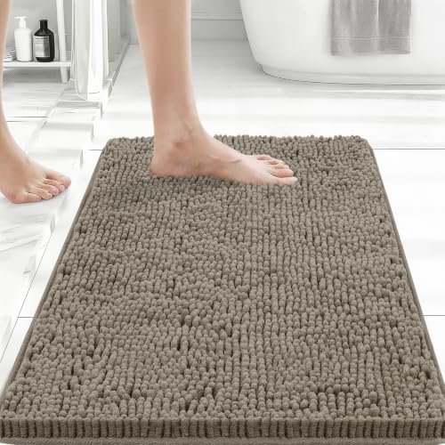 Bcoimo Small Bath Rug Mat,24x17 Chenille High Absorbent...
