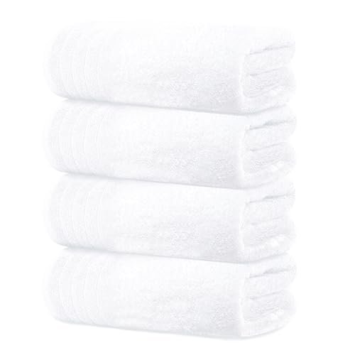 Tens Towels 4 Piece Extra Large Bath Towels, White