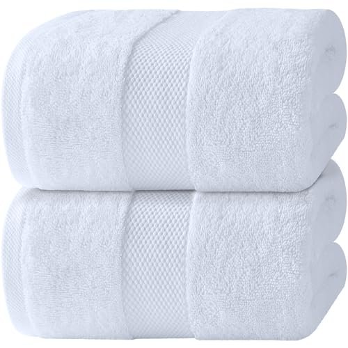 White Classic Luxury White Bath Sheets 2 Pack Extra Large.