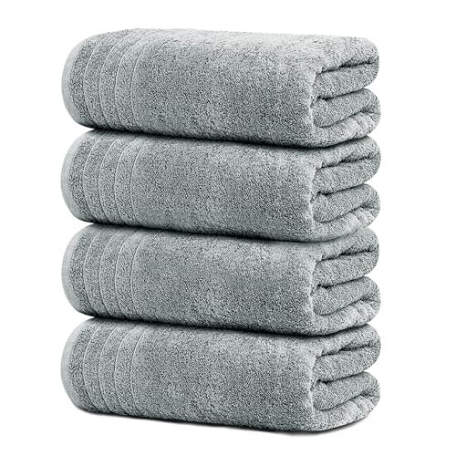 Tens Towels 4 Piece Extra Large Bath Towels Cool Grey