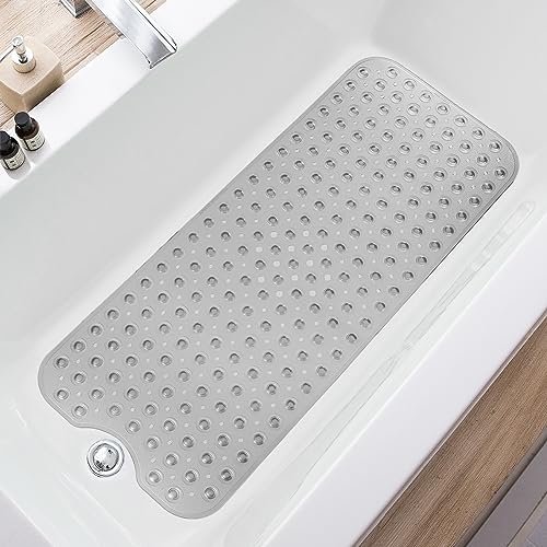 TEESHLY Bathtub Mats for Shower Tub, Extra Long Non-Slip