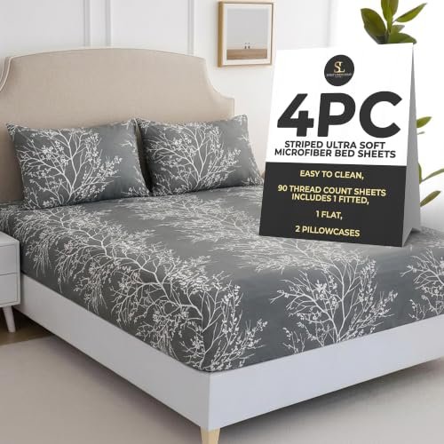 Spirit Linen Home 4-Piece Breathable Soft Bed Sheet Set