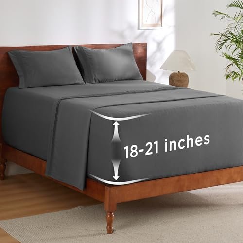 Bedsure Deep Pocket Queen Sheets Set - GentleSoft, Cooling,...