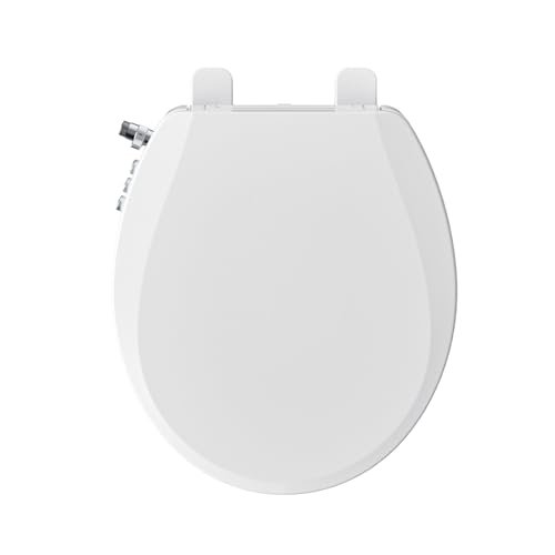 Clirass Bidet Toilet Seat, Soft Close Round, Brass Inlet