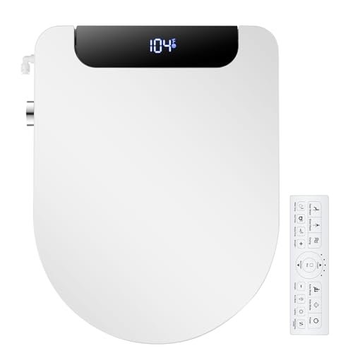 mijashy Bidet Toilet Seat, Round, Electric, Warm Water Dryer