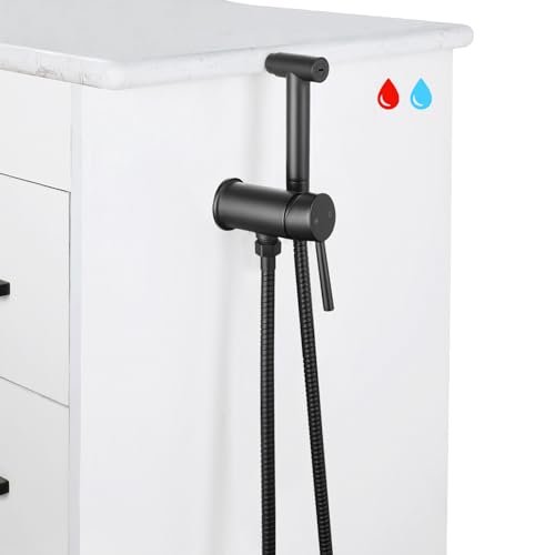 KWOCI Matte Black Handheld Bidet Sprayer for Warm Water Use