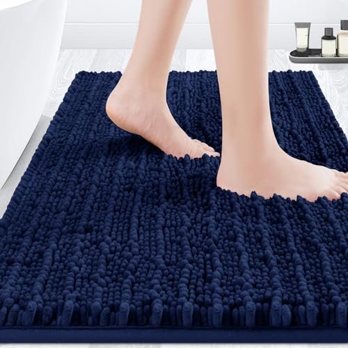 ACCUMTEK Upgrade Luxury Navy Blue Bathroom Rug, Ultra Soft...