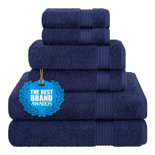 Cotton Paradise 100% Cotton Turkish Towel Set, Navy Blue