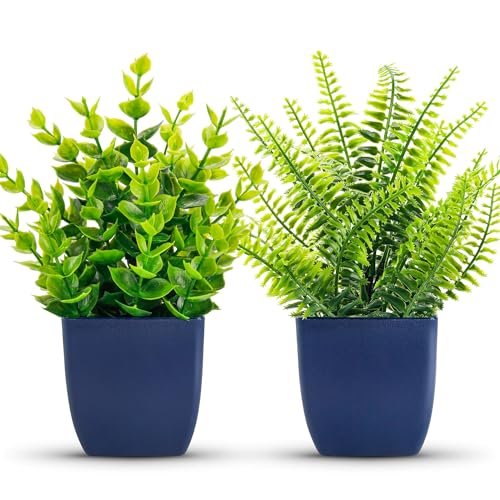 Der Rose 2 Pack Fake Plants Small Artificial Decor