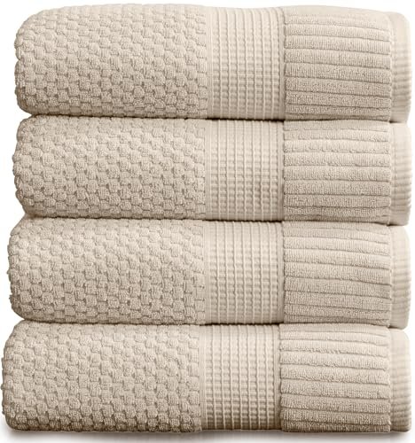 NY Loft 100% Cotton 4-Pack Bath Towel Set Sand
