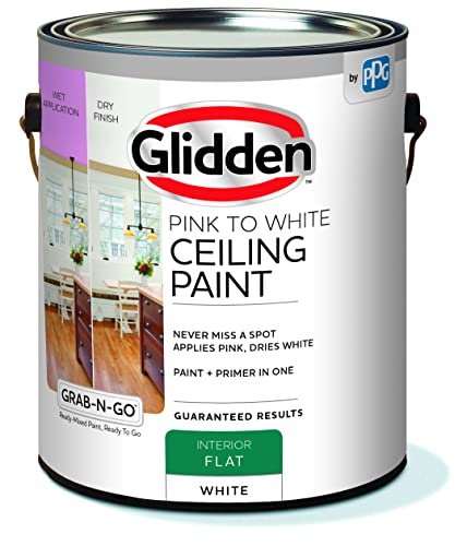 Glidden Grab-N-Go Pink to White Ceiling paint, 1 Gallon.