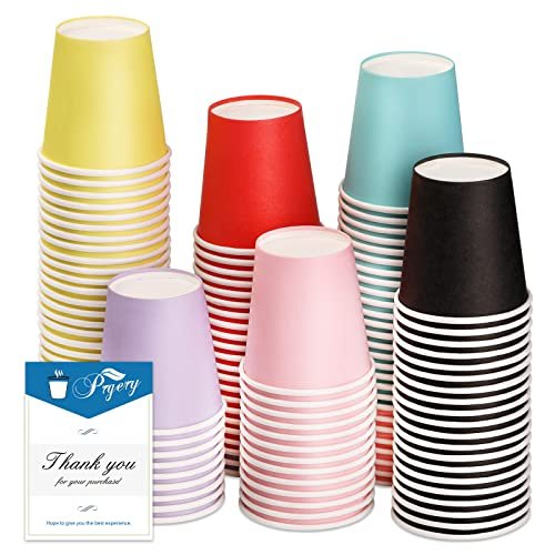Prgery 120 Count 3oz Paper Cups Mixed Colors