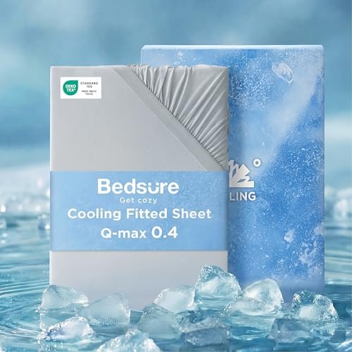 Bedsure Cooling Fitted Sheet Only for Hot Sleepers, Queen...