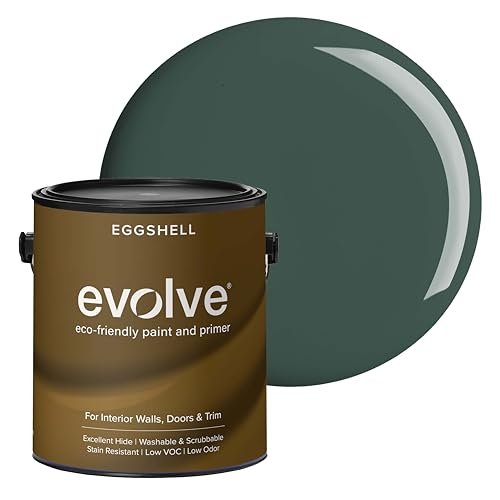 EVOLVE Interior Paint & Primer, Eggshell (Green) Pine, 1...