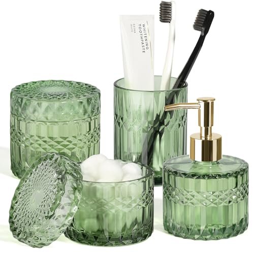 RACOBOT Green Bathroom Accessories Set, 4Pcs Green Decor...