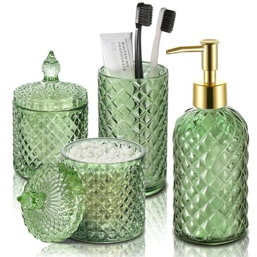 RYTOXILO Green Bathroom Accessories Set, 4 Pack essential...