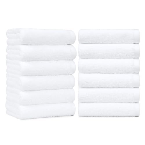 Amazon Basics Soft and Thick Cotton Hand Towels 12-Pack