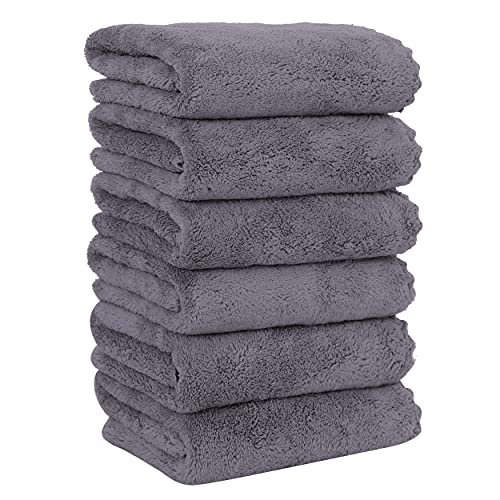 MOONQUEEN 6 Pack Premium Hand Towels - Quick Drying...