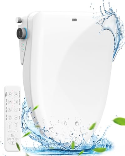 iliD Heated Bidet Toilet Seat with Remote, Electric Warm...