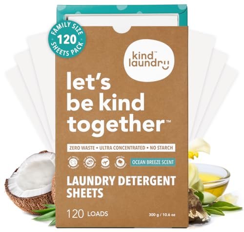 Kind Laundry Detergent Sheets, Ocean Breeze Scent,...
