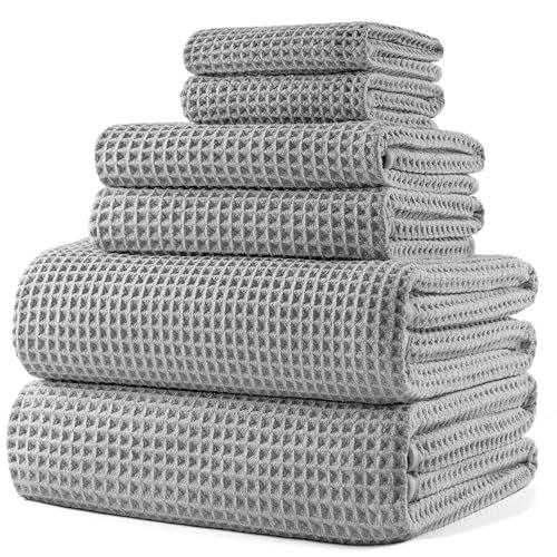 POLYTE 430 GSM Poly Blend Microfiber Quick Dry Waffle Towels