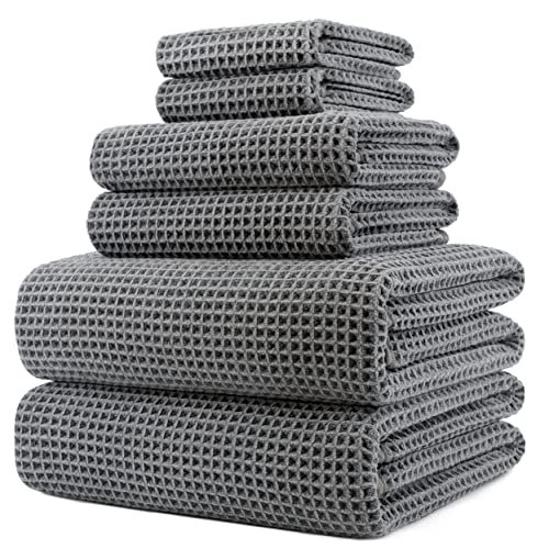 POLYTE 430 GSM Poly Blend Microfiber Quick Dry Waffle Towels