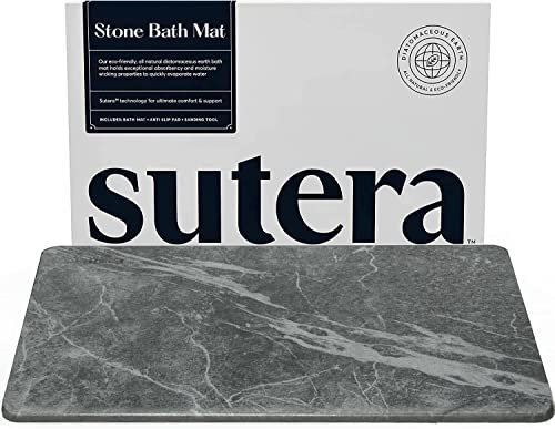 Stone Bath Mat for Bathroom, Dries in Seconds.