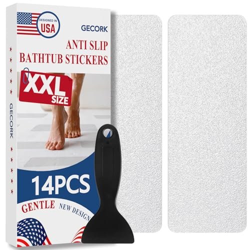 Gecork 28PCS XXL Strips Anti-Slip Shower Stickers with...