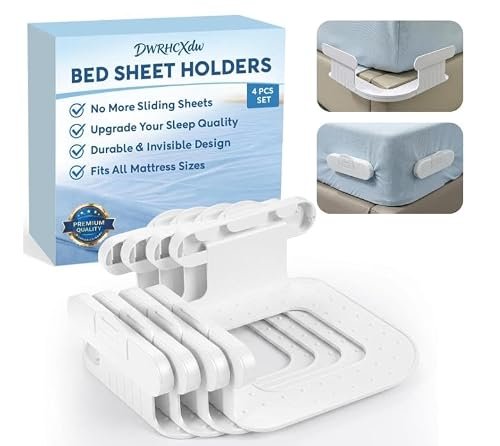 4Pcs Bed Sheet Holders for Corners ABS Material One-Time...
