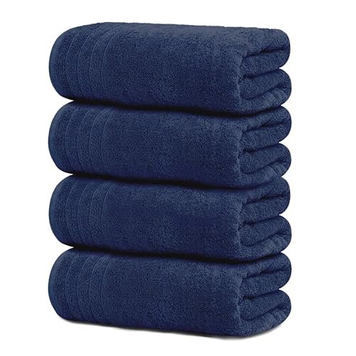 Tens Towels 4 Piece Extra Large Bath Towels Navy