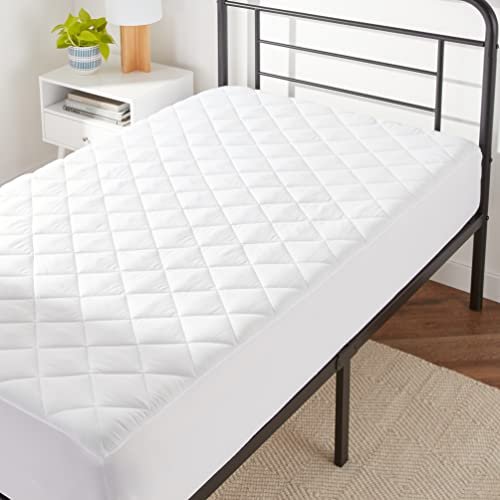 Amazon Basics Hypoallergenic Quilted Mattress Topper Pad,...