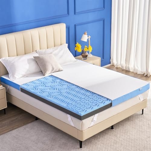 Grbsy Extra Firm Mattress Topper Queen Size, 3-Inch Cooling...