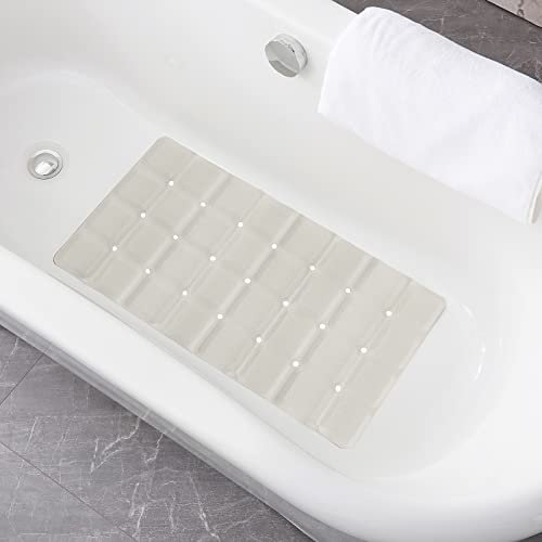 Webos Foldable Non Slip Silicon Bath Mat for Textured Tubs