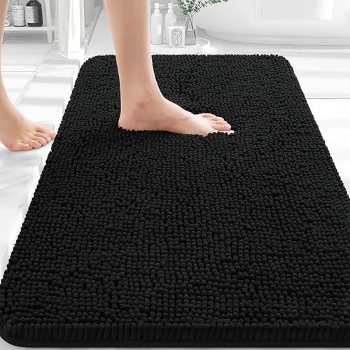 OLANLY Black Bathroom Rug 30x20, Extra Soft Absorbent...
