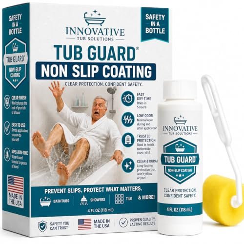 Tub Guard Shower Clear Texured Anti Slip grip coating.