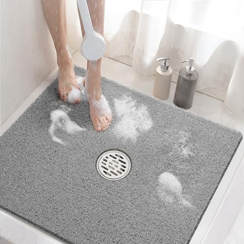HITSLAM Square Shower Mat, 24 x 24 inch non-slip.