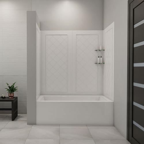 DreamLine QWALL-Tub 56-60 in. W x 28-32 in. Acrylic...