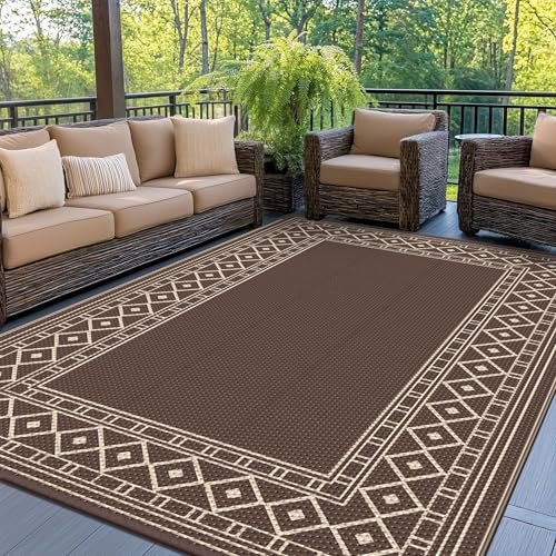 GENIMO Outdoor Rug, Waterproof Plastic Rugs for Patio