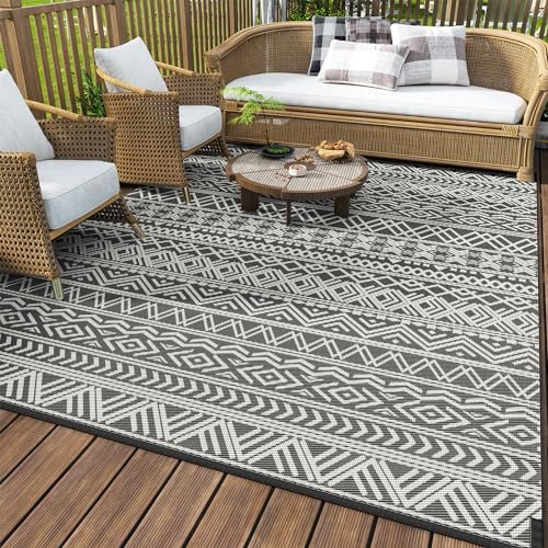 MontVoo Outdoor Rug Carpet Waterproof 5x8 Outdoor Patio...