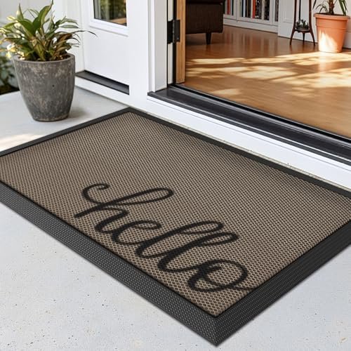 LUMI Outside Welcome Door Mat 24x36, Non-Slip Durable...